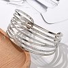 Electrophoresis Iron Cuff Bangles for Women BJEW-M057-05P-5