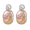 Natural Pearl Ear Studs EJEW-P286-27P-1