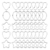 CHGCRAFT 50Pcs 5 Style Iron Keychain Clasps FIND-CA0003-95-1