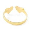 Rack Plating Brass Double Heart Open Cuff Bangle for Women BJEW-I302-03G-2