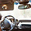 Teardrop Glass & Acrylic Flower Car Mirror Pendant Decorations HJEW-DR00051-5