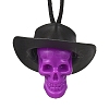 Halloween Skull Plastic Pendant Necklaces NJEW-S006-01B-1