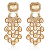 Teardrop with Rectangle Alloy Rhinestone Chandelier Earrings FS-WGBF96F-02-1