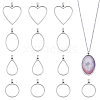 24Pcs 4 Style 304 Stainless Steel Open Back Bezel Pendants PALLOY-UN00029-6