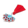 Handmade Glass Seeds Fan Big Pendants PALLOY-MZ00389-01-4