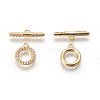 Brass Micro Pave Cubic Zirconia Toggle Clasps KK-F098-06G-1