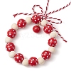 Wreath Wood Beads Pendant Decorations HJEW-TA00302-4