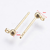 Brass Stud Earrings Findings X-KK-G333-09G-NF-2