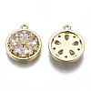 Brass Micro Pave Clear Cubic Zirconia Charms ZIRC-S069-023G-2
