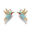 Brass Enamel Charms KK-T038-439G-1