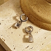 Lock Stainless Steel Hoop Earrings for Women XF0860-2-1