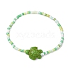 Handmade Glass Seed and Synthetic Turquoise Beaded Strtch Bracelets for Children BJEW-JB11301-02-2