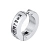 Roman Number Pattern 304 Stainless Steel Hoop Earrings FS-WGFD118-01-1