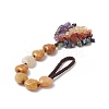 Heart Natural Gemstones & Mixed Stone Chips Tassel Pendant Decorations HJEW-JM00948-4