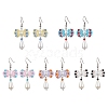 Handmade Glass Seed & Acrylic Beads Bowknot Dangle Earrings EJEW-MZ00298-1