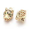 Brass Micro Pave Cubic Zirconia Pendants KK-O106-19G-1