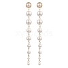 Shell Pearl Tassel Stud Earrings for Women EJEW-JE06195-01-1