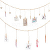 GOMAKERER 2Pcs 2 Styles Wall Hanging Photo Display with Wooden Beads Garland WOOD-GO0001-02-1