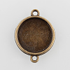 Flat Round Alloy Cabochon Connector Settings X-PALLOY-N0087-03AB-NF-5