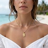 304 Stainless Steel Zodiac Constellation Pendant Paperclip Chain Necklaces ZP0058-5-1