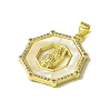 Real 18K Gold Plated Brass Micro Pave Cubic Zirconia Pendants KK-H472-14G-14-2