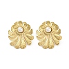 304 Stainless Steel Flower Stud Earrings EJEW-K296-05G-2