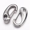 Smooth 304 Stainless Steel Keychain Clasp Findings STAS-E055-08-2