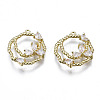 Brass Micro Pave Clear Cubic Zirconia Charms ZIRC-S069-026G-1