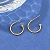 304 Stainless Steel C-shaped Hoop Circle Ball Stud Earrings STAS-K204-04G-5