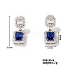 Elegant Square Copper Inlaid Zircon Women's Stud Earrings Fashionable Accessories NP2804-2-1