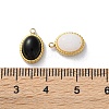 Natural Mixed Stone Oval Charms STAS-Z099-10G-3