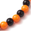 Halloween 6mm Round Plastic Beaded Stretch Bracelets for Women Men BJEW-JB10573-4