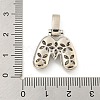 Brass Micro Pave Clear Cubic Zirconia Pendants KK-B099-01P-M-3