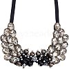 Vintage Black Diamond & Crystal Rhinestone Layers Bib DIY-WH0321-06-1