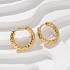 Ion Plating(IP) 304 Stainless Steel Grooved Hoop Earrings EJEW-M218-01A-G-1