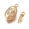 Brass Micro Pave Clear Cubic Zirconia Box Clasps CU-CBA4292-15G-3