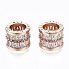 Brass Micro Pave Cubic Zirconia Beads GLAA-S193-025A-1