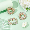 AHADERMAKER 4Pcs 2 Styles Rectangle & Flower Brass Rhinestone Shoe Decorations AJEW-GA0006-93-4