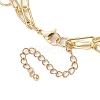Brass Paperclip and Figaro Chains Anklets AJEW-AN00597-4