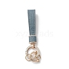 Microfiber & Zinc Alloy & Crystal Rhinestone Keychain LS-KEYC-G062-01A-2