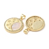 Brass Micro Pave Clear Cubic Zirconia Pendants KK-B083-35B-G-2