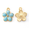 Light Gold Plated Alloy Enamel Pendants X-ENAM-R136-17B-3