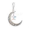 Alloy Moon & Glass Pendant Decorations HJEW-JM02689-06-2