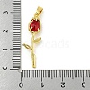 Rose Flower for Valentine's Day Real 18K Gold Plated Rack Plating Brass Micro Pave Cubic Zirconia Pendants KK-R153-01C-G-3