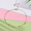 Faceted Glass Beaded Anklets AJEW-AN00379-01-5