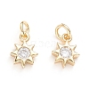 Brass Micro Pave Cubic Zirconia Pendants ZIRC-G165-04G-2