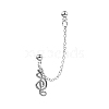 Musical Note Alloy Dangle Stud Earrings PW-WG68157-02-1