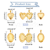 SUPERFINDINGS 20Pcs 2 Style Rack Plating Brass Locket Pendants KK-FH0004-17-6