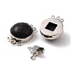 Natural Lava Rock Box Clasps G-E427-16P-3