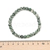 Natural Green Spot Jasper Bead Stretch Bracelets X-BJEW-K212-A-017-6